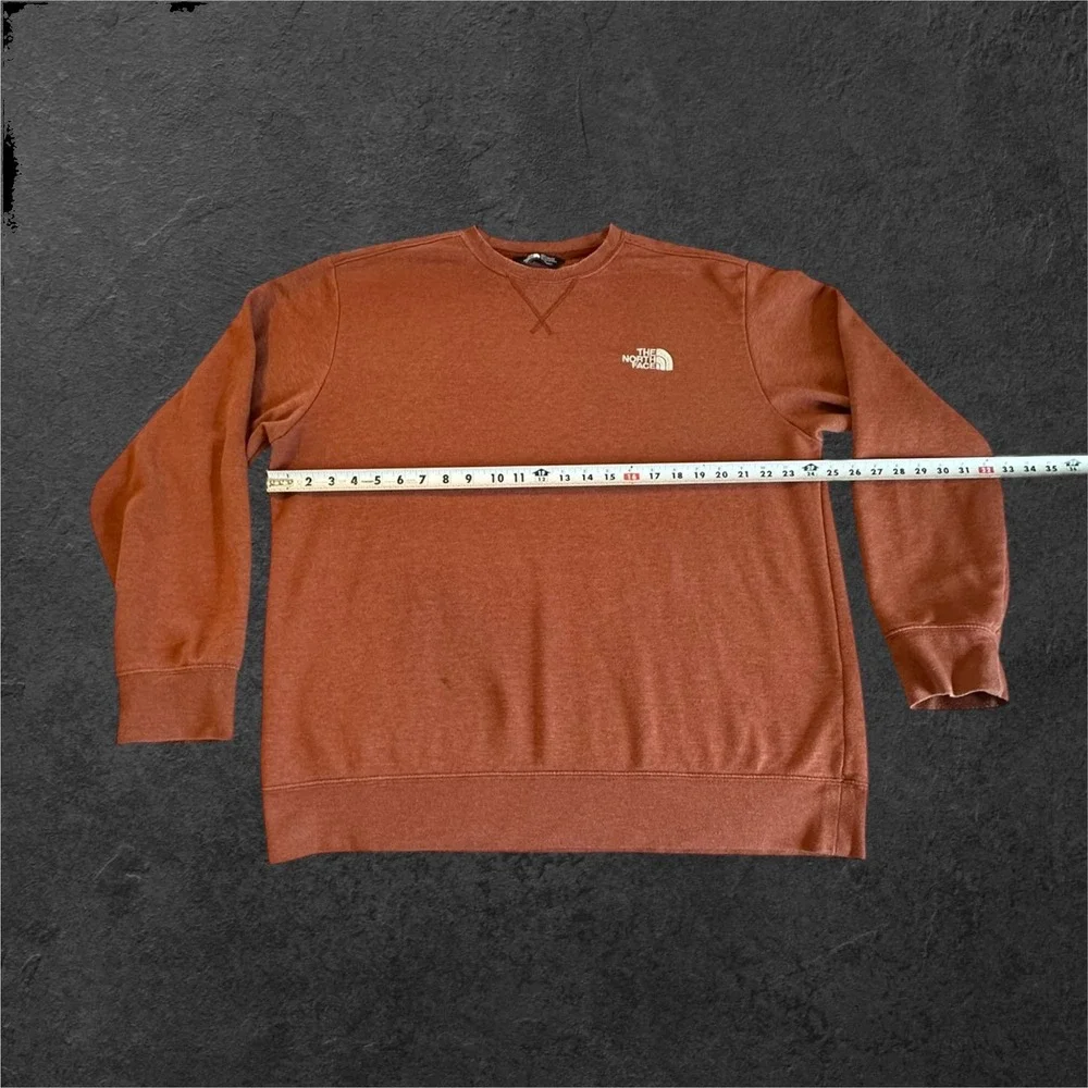 The North Face Sweatshirt Mens XL Burnt Orange Crewneck Fleece Logo F17 721556